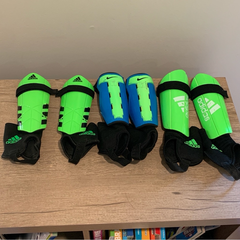 Soccer shin guards 3 sets for little kids Nike & Adidas